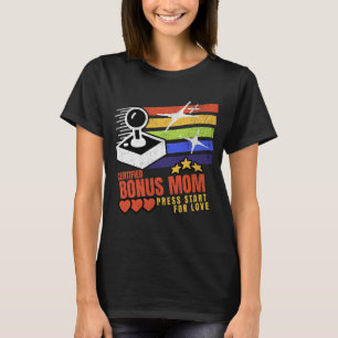 Certified Bonus Mom Retro Gaming Press Start T-Shirt