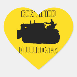 CERTIFIED BULLDOZER OPERATING ENGINEER VINTAGE HEART STICKER