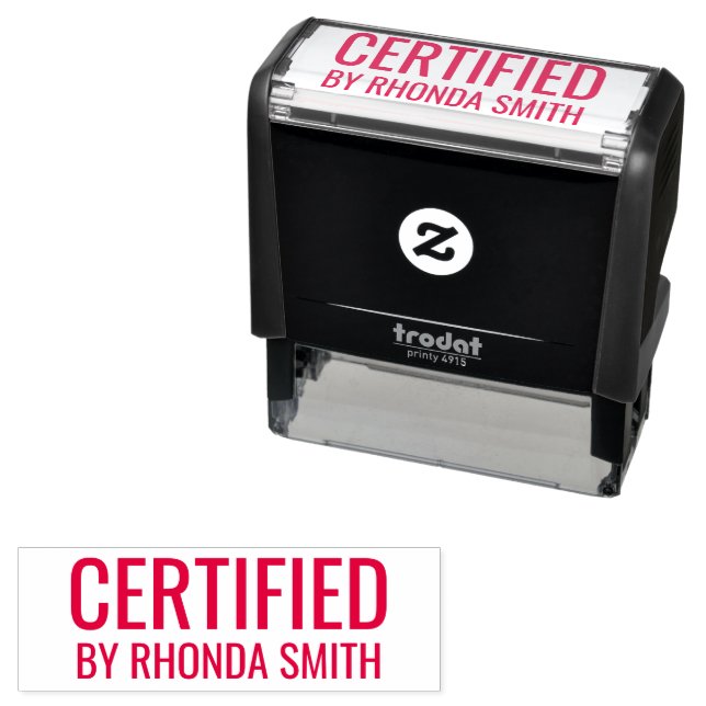 Certified by Name Self-inking Stamp (In Situ)