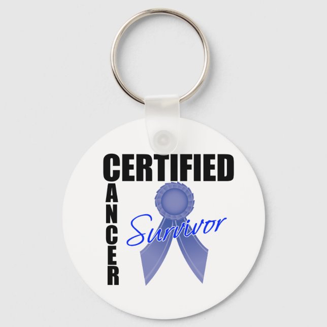 Certified Cancer Survivor - Colon Cancer Keychain (Front)