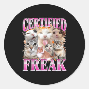 Certified cat graphic bootleg funny gen z humor  classic round sticker
