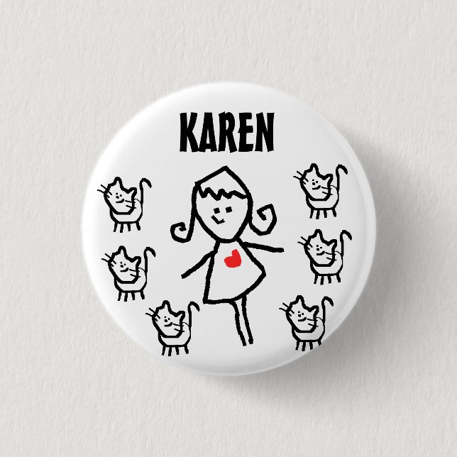 Certified Cat Lady 1 Inch Round Button (Front)
