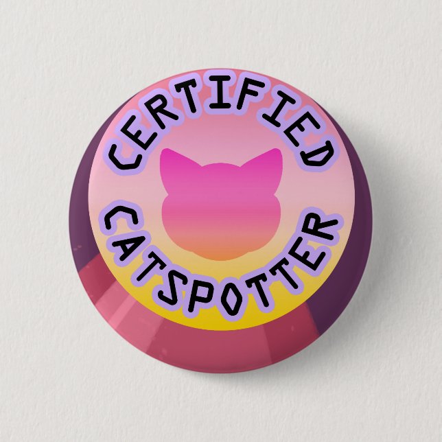 Certified Catspotter 2 Inch Round Button (Front)