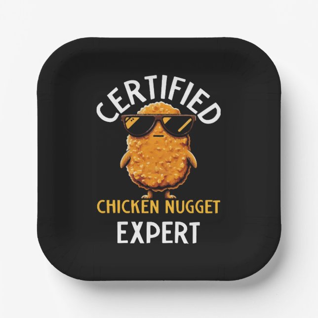  Certified Chicken Nugget Expert Paper Plate (Front)