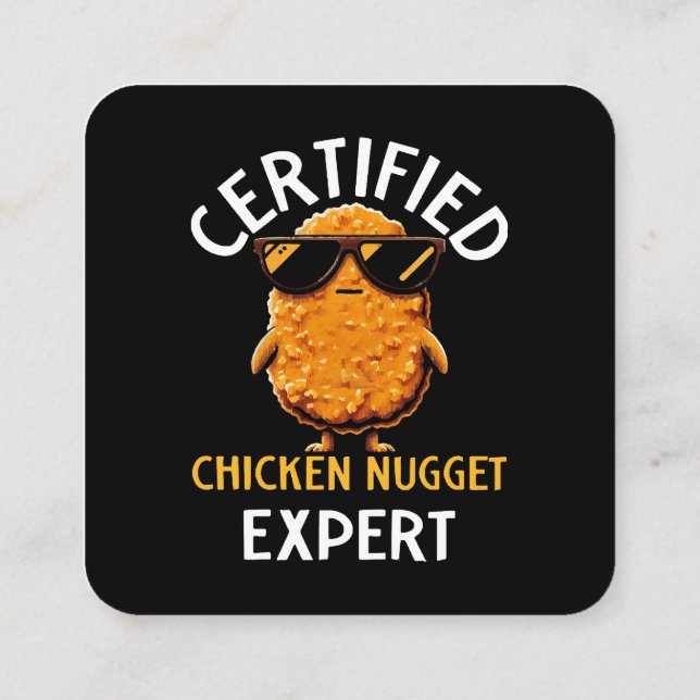  Certified Chicken Nugget Expert Square Business Card (Back)