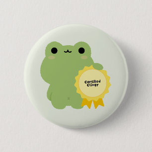Certified Clingy Frog 2 Inch Round Button