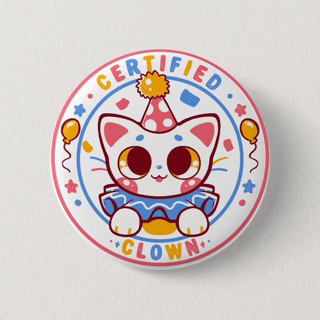 Certified Clown 2 Inch Round Button (Front)