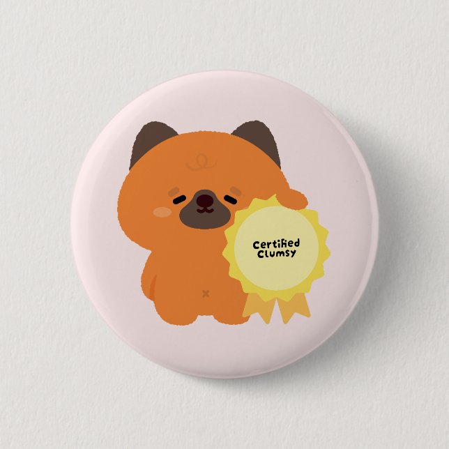 Certified Clumsy German Shepherd Puppy 2 Inch Round Button (Front)