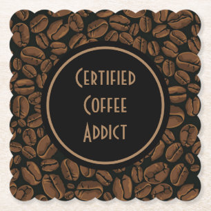 Certified Coffee Addict Paper Coaster