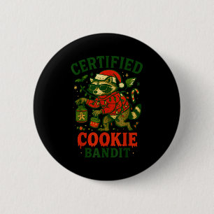 Certified Cookie Bandit, Funny Christmas Lights Ra 2 Inch Round Button