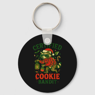 Certified Cookie Bandit, Funny Christmas Lights Ra Keychain