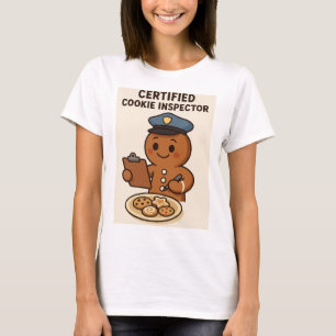 Certified Cookie Inspector Gingerbread Man T-Shirt