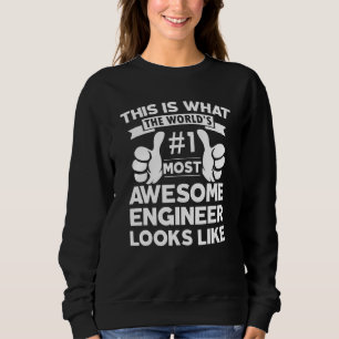Certified Cool Engineer Awesome Looks Like Employe Sweatshirt