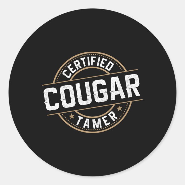 Certified Cougar Tamer Cougar Classic Round Sticker (Front)