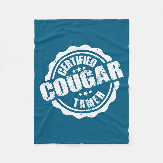 Certified Cougar Tamer Funny Mens Cougar Tamer  Fleece Blanket (Front)