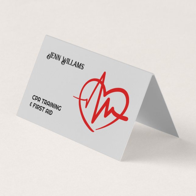 Certified CPR Instructor Custom QR Business Card (Front)