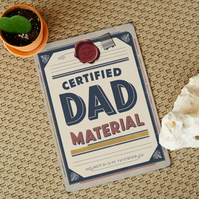 Certified Dad Material Vintage Father’s Day Card (Creator Uploaded)