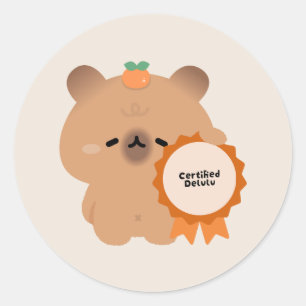 Certified Delulu Capybara Classic Round Sticker