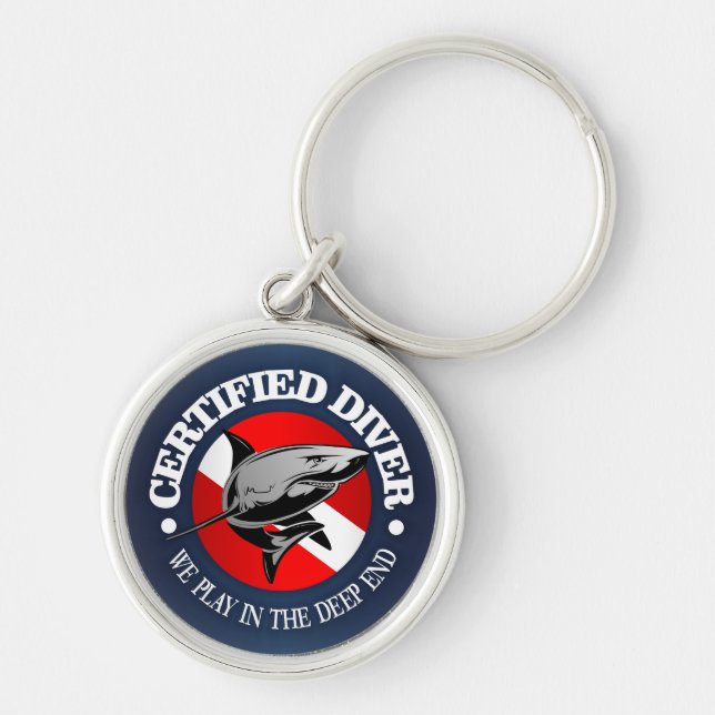 Certified Diver (Shark) Keychain (Front)