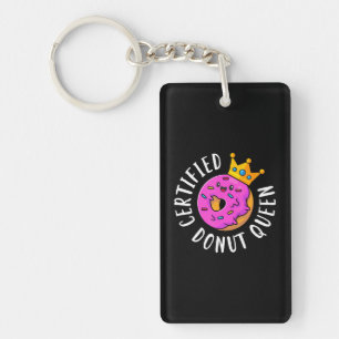 Certified Donut Queen Funny Girls Women Doughnut Keychain