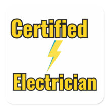 Certified Electrician Lightning Bolt Sticke