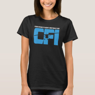 Certified Flight Instructor Cfi Airplane Silhouett T-Shirt