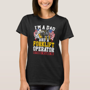 Certified Forklift Truck Operator Dad Father Vinta T-Shirt