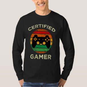 Certified Gamer Retro Funny Video Games Gaming 1 T-Shirt