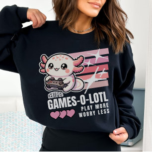 Certified Games-o-lotl Cute Axolotl Gaming Sweatshirt