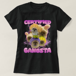 Certified Gangsta Kawaii Cat Meme Girls Teens Cats T-Shirt