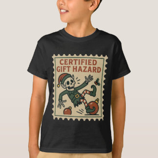 Certified Gift Hazard Skeleton Elf Kids’ T-Shirt