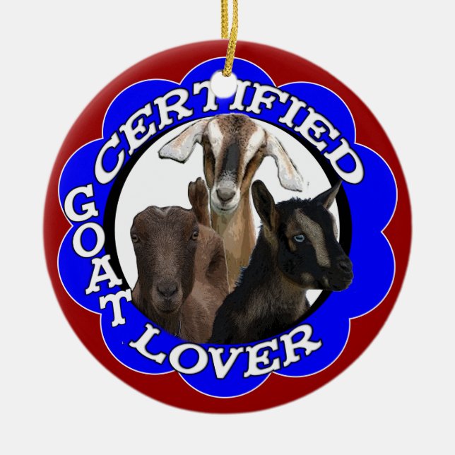 CERTIFIED GOAT LOVER CHRISTMAS ORNAMENT (Front)