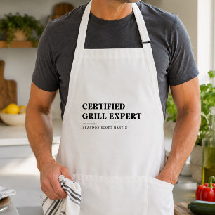 Certified Grill Expert Custom BBQ Chef Grillmaster Standard Apron
