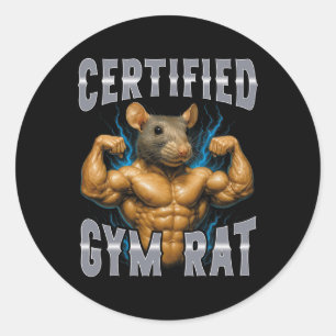 Certified Gym Rat Classic Round Sticker
