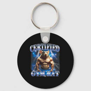 Certified Gym Rat Meme Fitness Bodybuilding Gym Lo Keychain