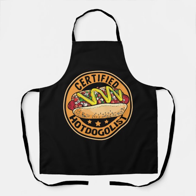 Certified Hotdogolist Cool Hot Dog Sausage Hot Dog Apron (Front)