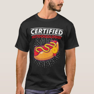 Certified Hotdogologist Award Hotdog Ketchup Musta T-Shirt
