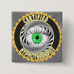 CERTIFIED HYPNOTHERAPIST LOGO 2 INCH SQUARE BUTTON