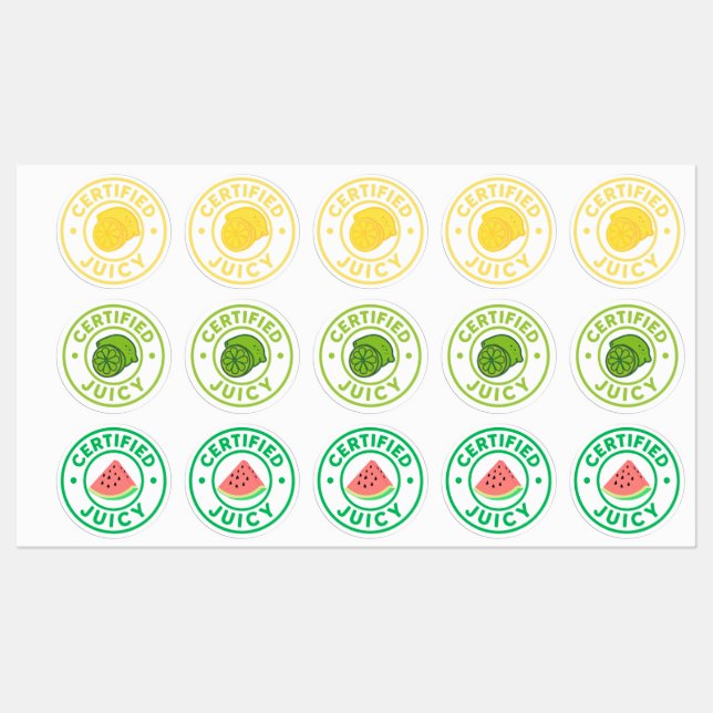 Certified Juicy Fruit Sticker Sheet  (Feuille)