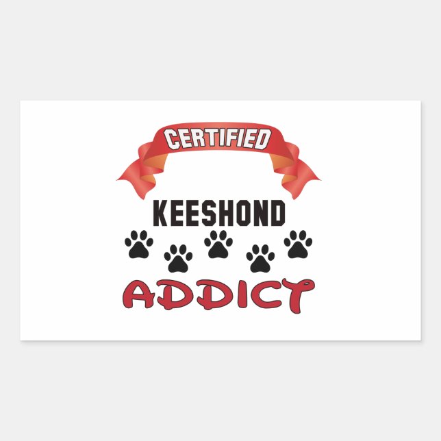 Certified Keeshond Addict Sticker (Front)