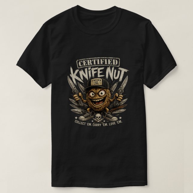 Certified Knife Nut T Shirt (Design Front)