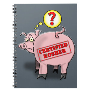 Certified Kosher Pig Cartoon Notebook