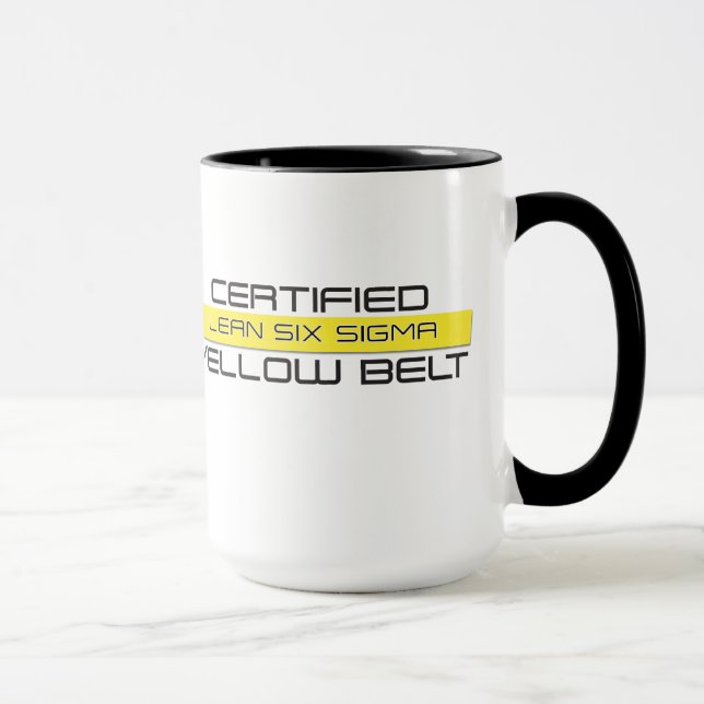 Certified Leans Six Sigma Yellow Belt Coffee Mug (Right)