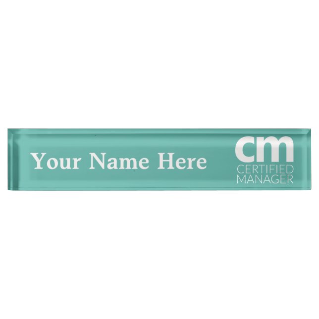 Certified Manager Desk Nameplate (Front)