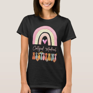 Certified Medical Assistant CMA Groovy Retro Rainb T-Shirt