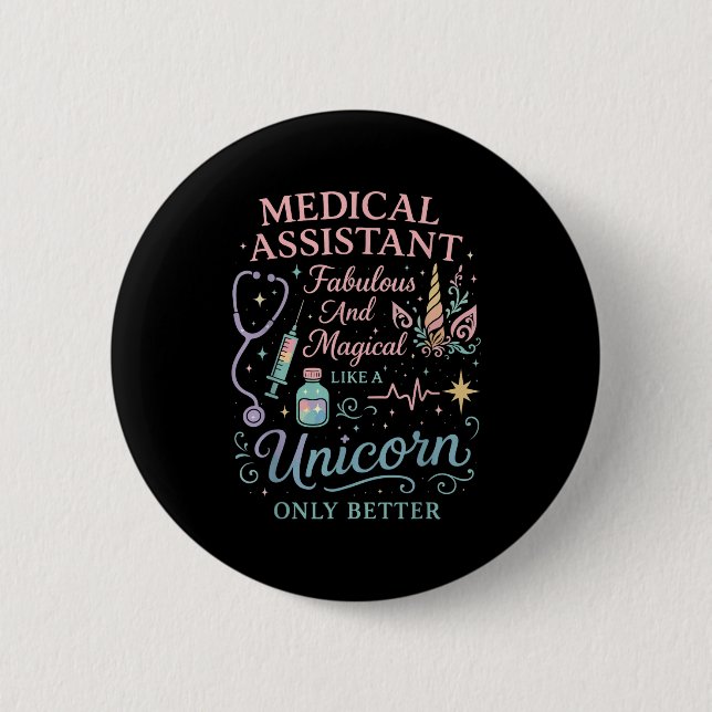 Certified Medical Istant Unicorn Cma Medical Istan 2 Inch Round Button (Front)