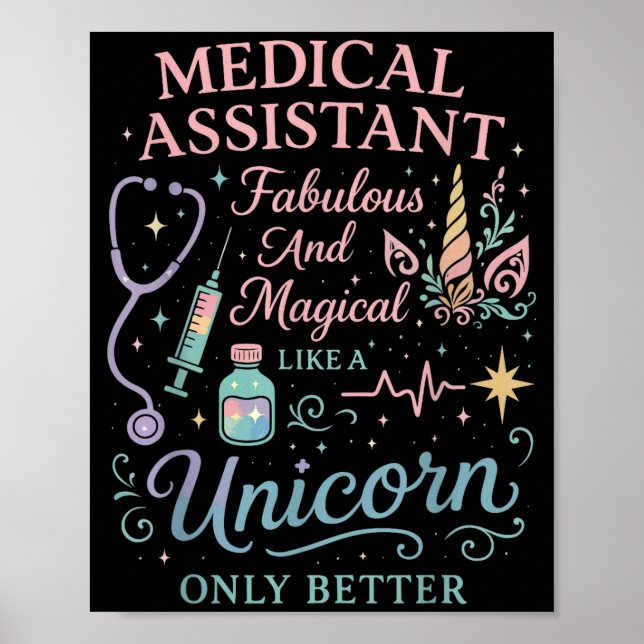 Certified Medical Istant Unicorn Cma Medical Istan Poster (Front)