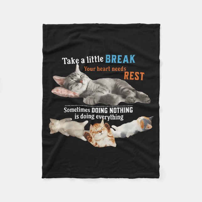 Certified Nap Expert Funny Lazy Cat Meme Cat Moms  Fleece Blanket (Front)