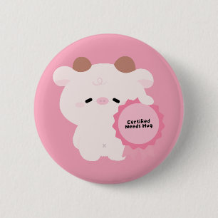 Certified Needs Hug Cow 2 Inch Round Button