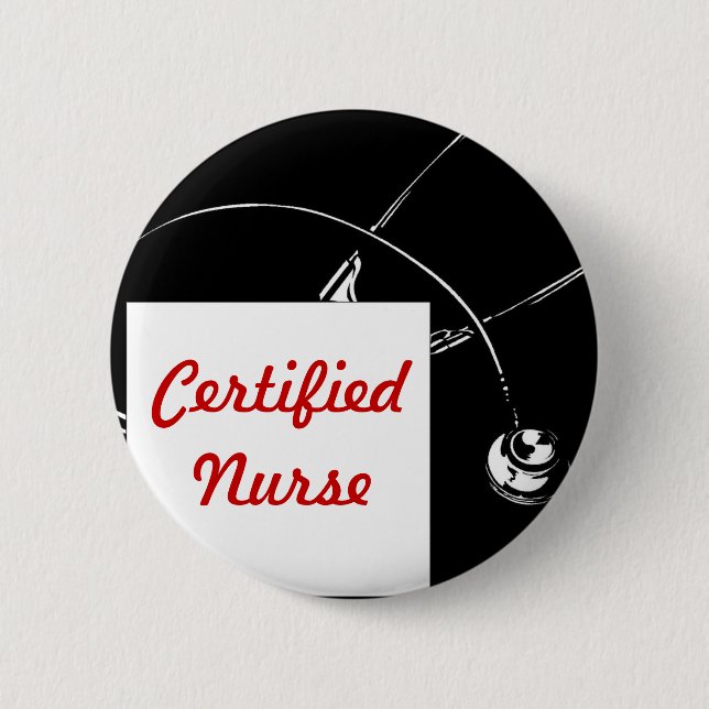 Certified Nurse 2 Inch Round Button (Front)